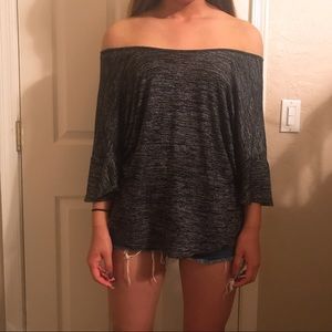 Dark gray off-shoulder
